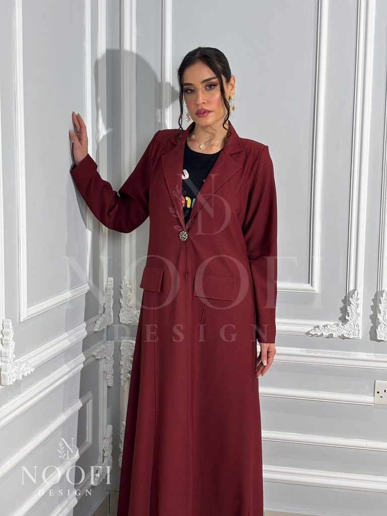 عباية معطف عنابية