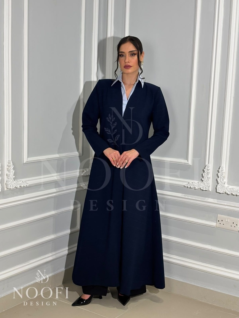 عباية معطف كحلية سادة